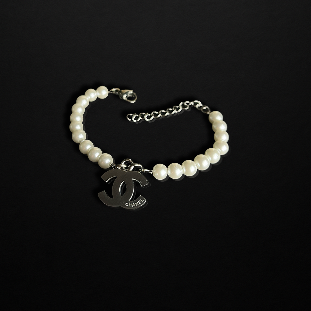 Repurposed CC Silver Pearl Bracelet