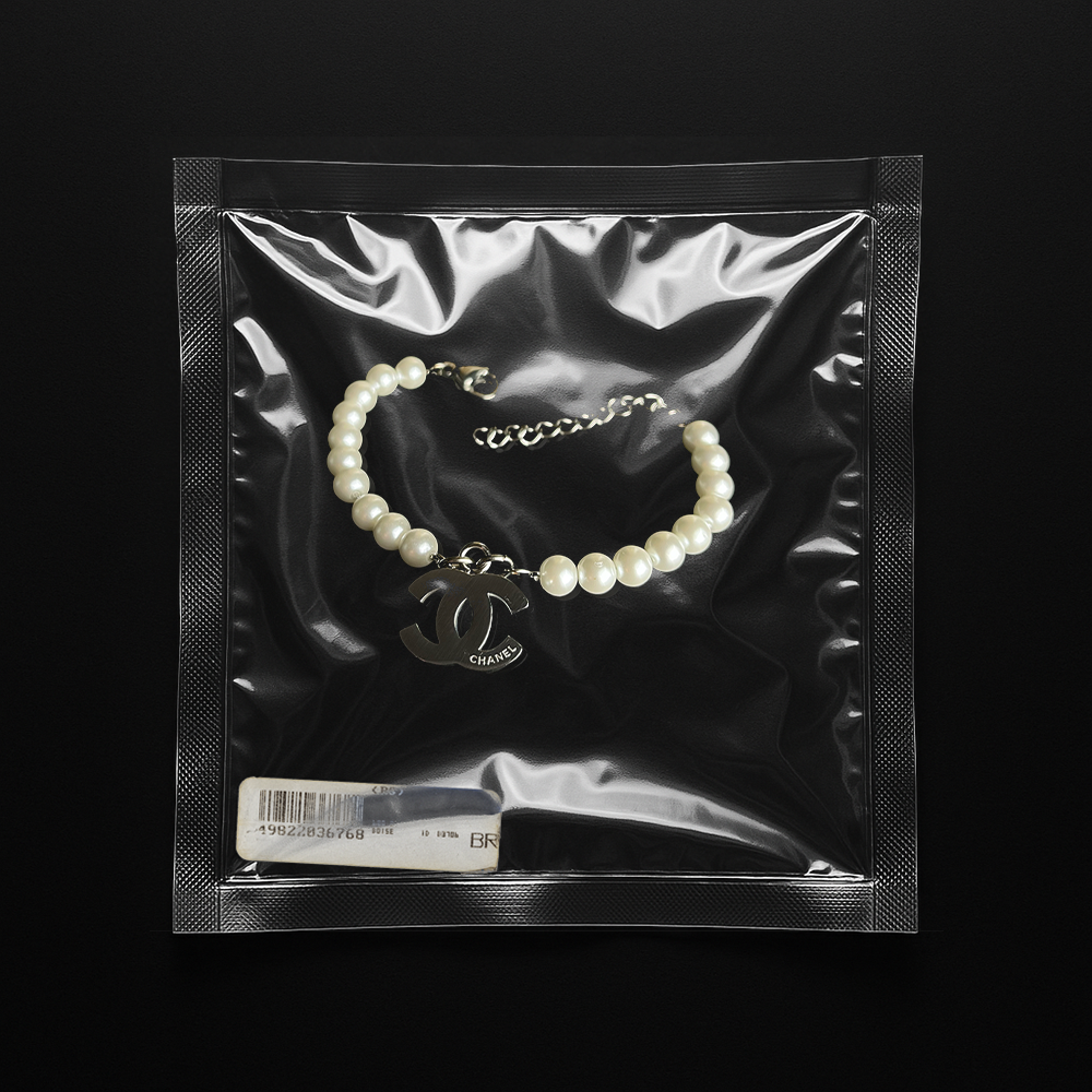 Repurposed CC Silver Pearl Bracelet