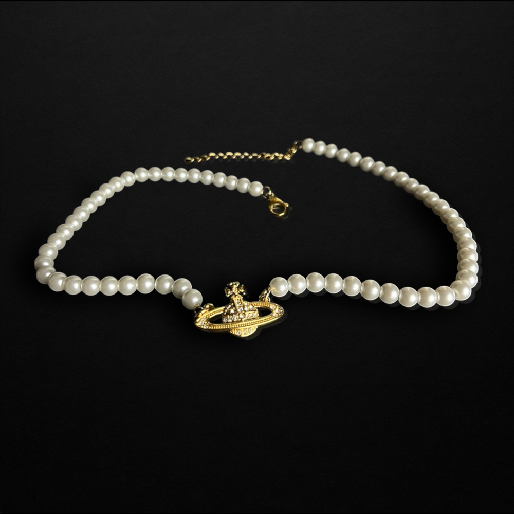 Repurposed Gold Vivi Pearl Necklace