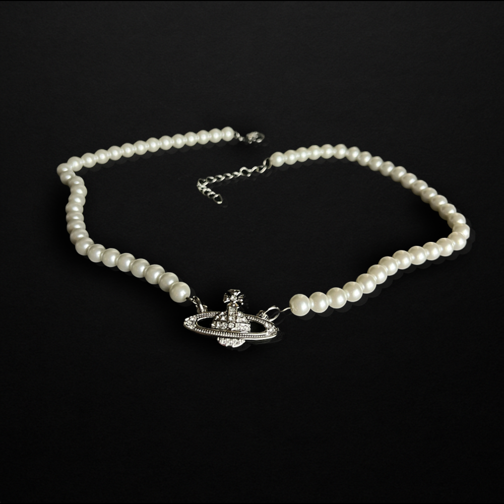 Repurposed Silver Vivi Pearl Necklace