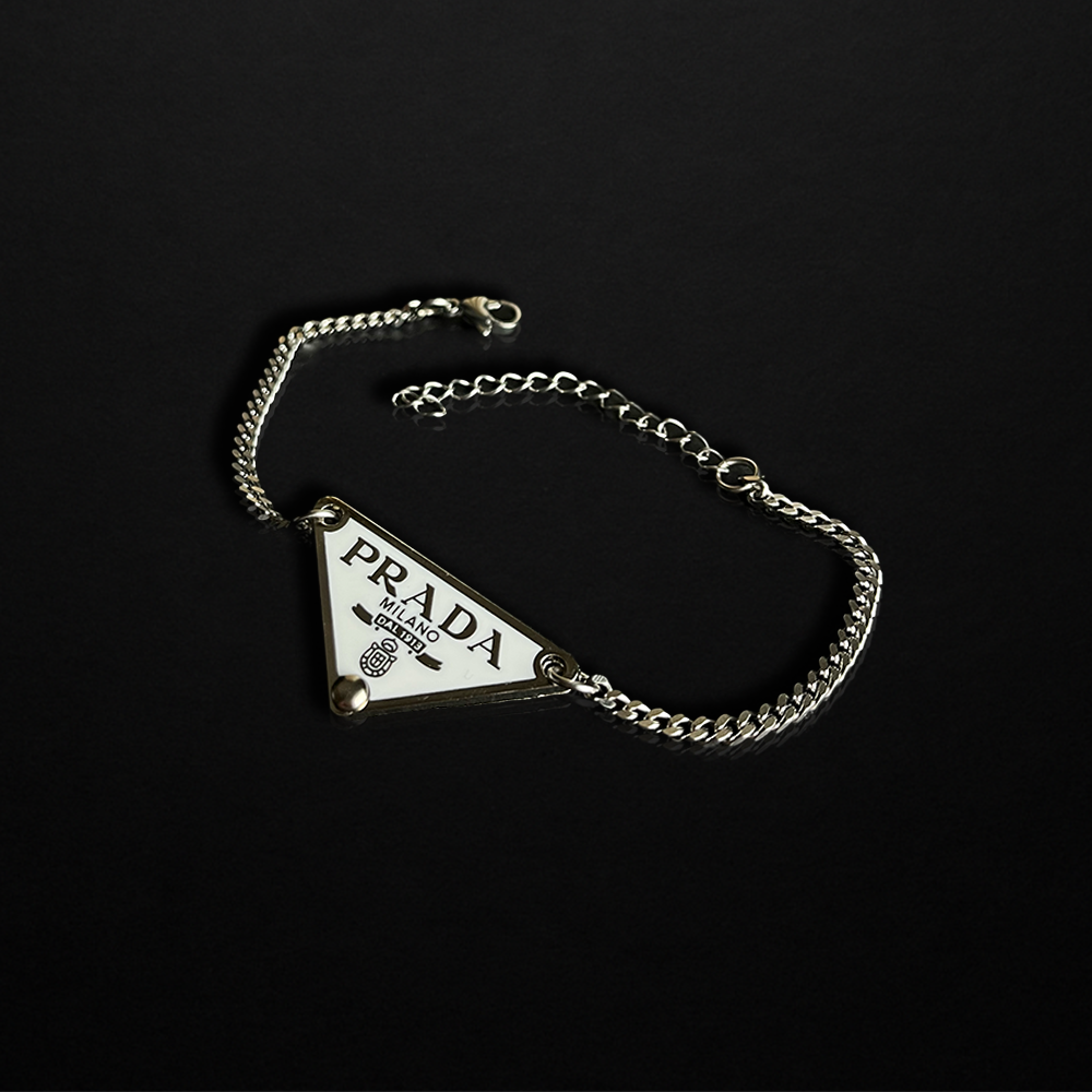 Repurposed White Praddy Chain Bracelet