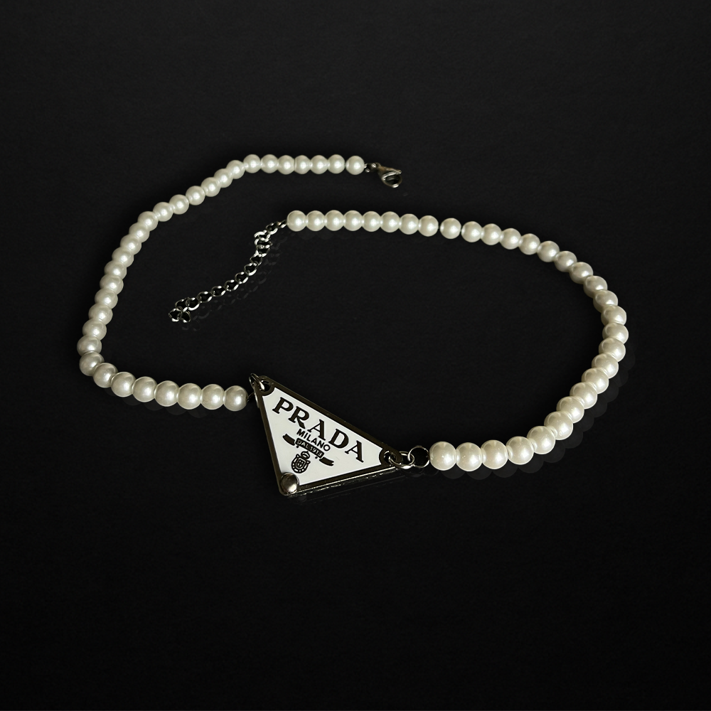 Repurposed White Praddy Pearl Necklace