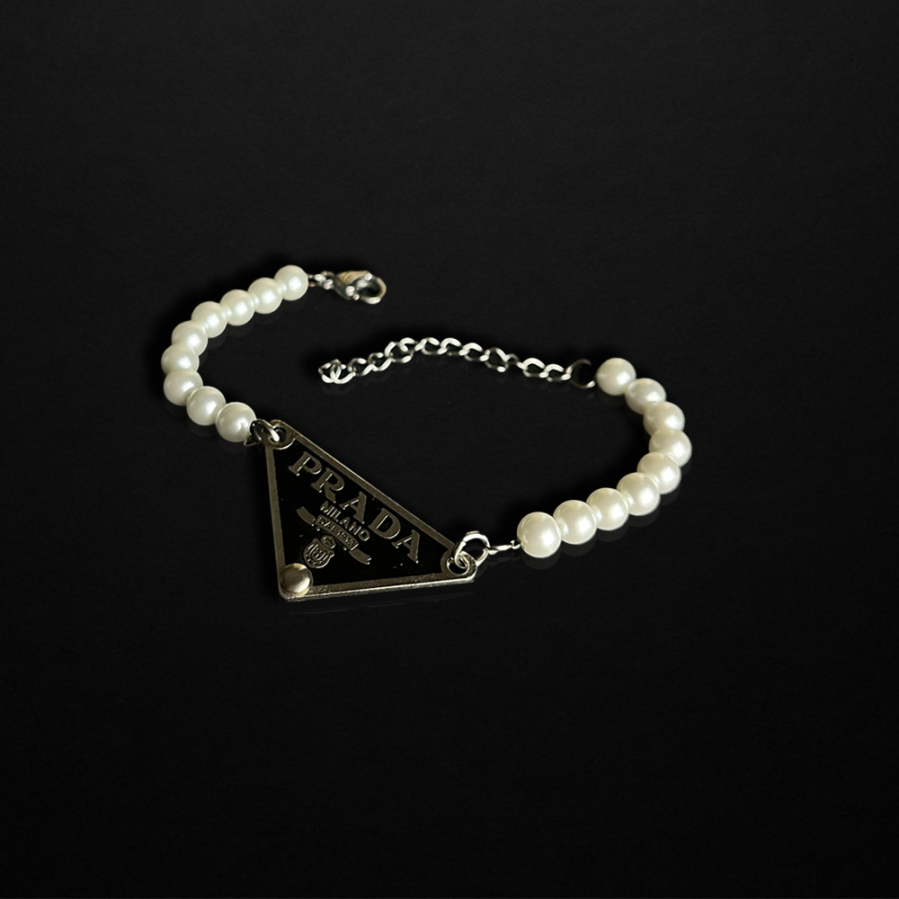 Repurposed Black Praddy Pearl Bracelet