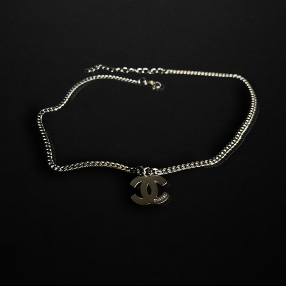 Repurposed CC Silver chain Necklace