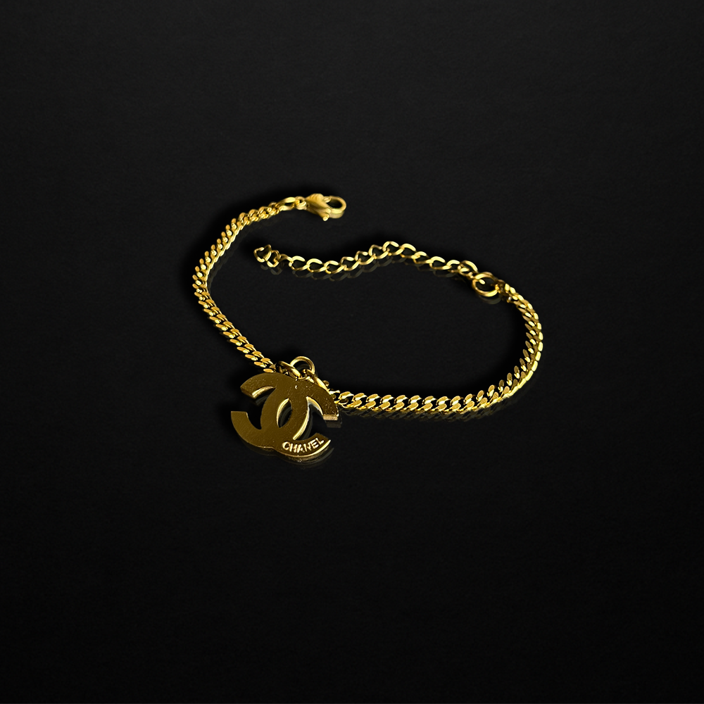 Repurposed CC Gold Chain Bracelet