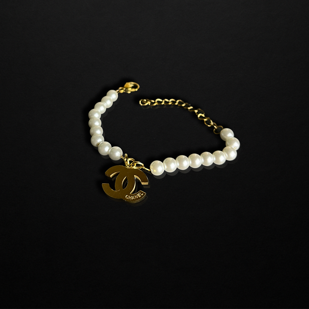 Repurposed CC Gold Pearl Bracelet