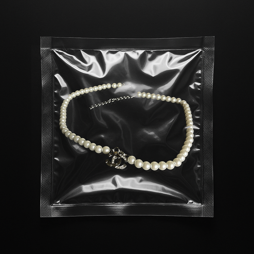 Repurposed CC Silver Crystal Pearl Necklace