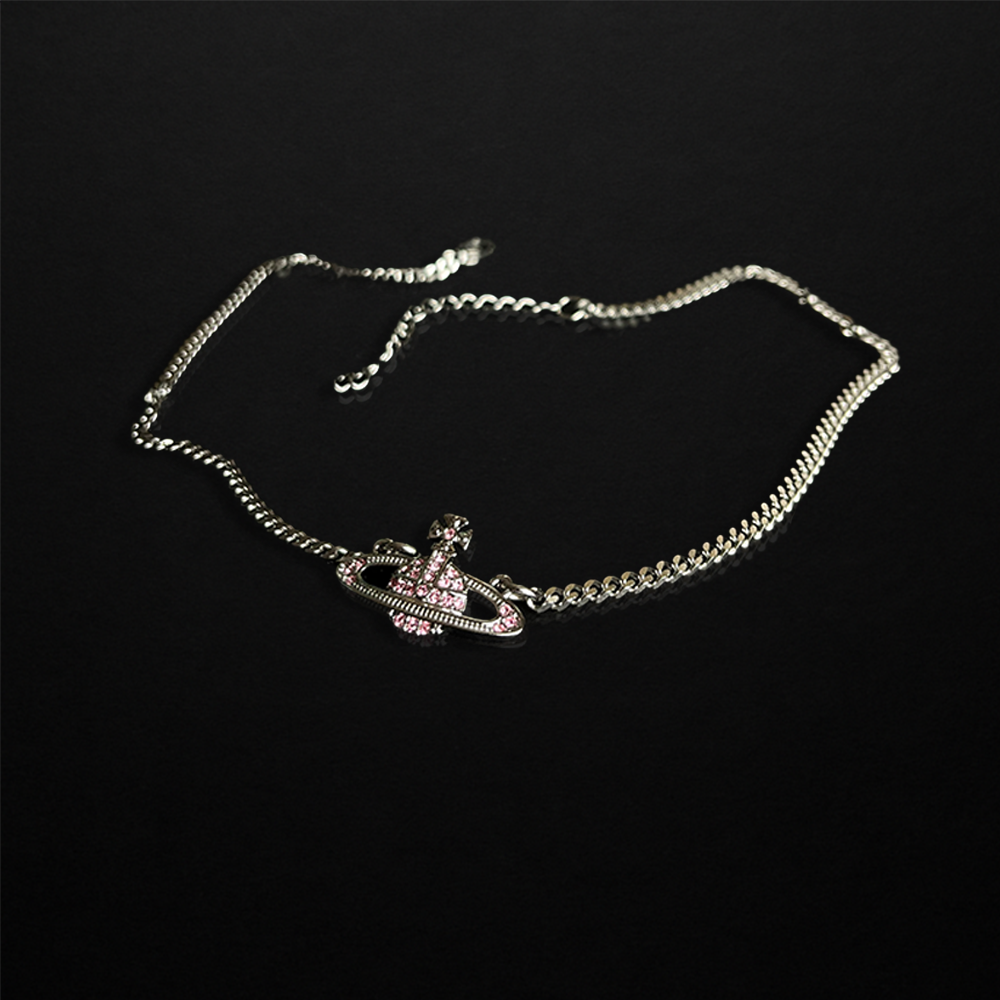 Repurposed Pink Vivi Chain Necklace