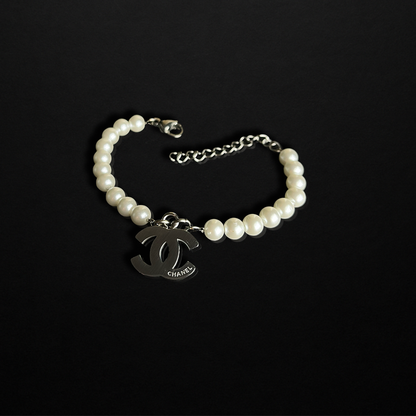 Repurposed CC Silver Pearl Bracelet