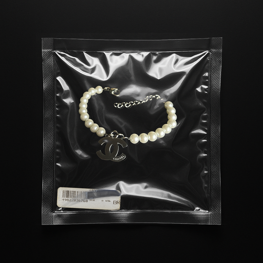 Repurposed CC Silver Pearl Bracelet