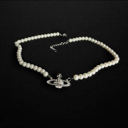 Repurposed Silver Vivi Pearl Necklace