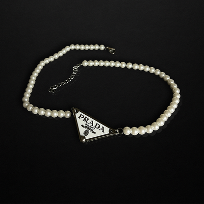 Repurposed White Praddy Pearl Necklace