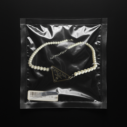 Repurposed Black Praddy Pearl Necklace
