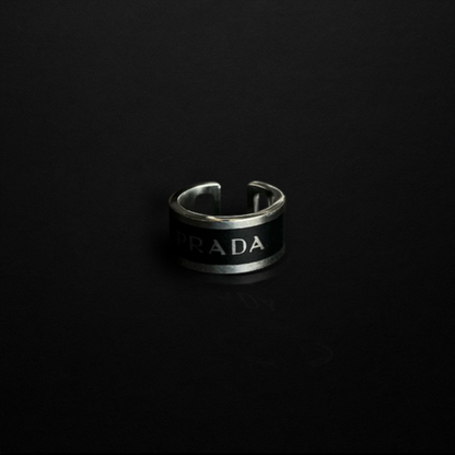 Repurposed Black Praddy Thin Ring