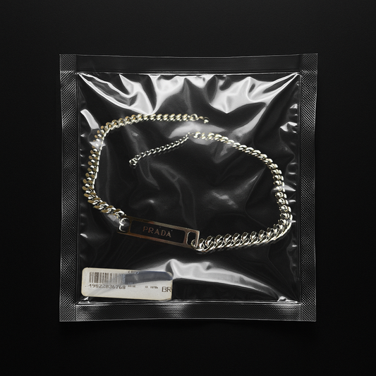 Repurposed Praddy Thin Black Chunky Chain Necklace