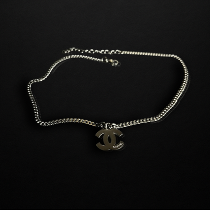 Repurposed CC Silver chain Necklace