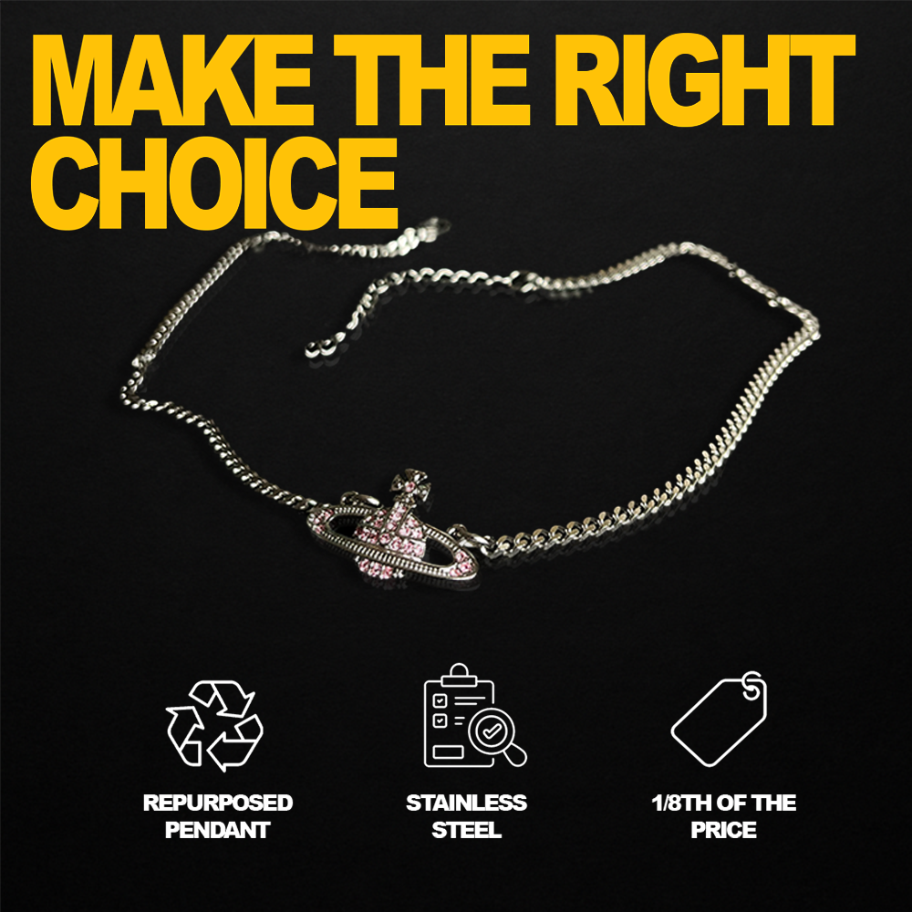 Repurposed Pink Vivi Chain Necklace