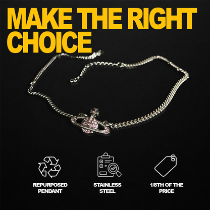 Repurposed Pink Vivi Chain Necklace